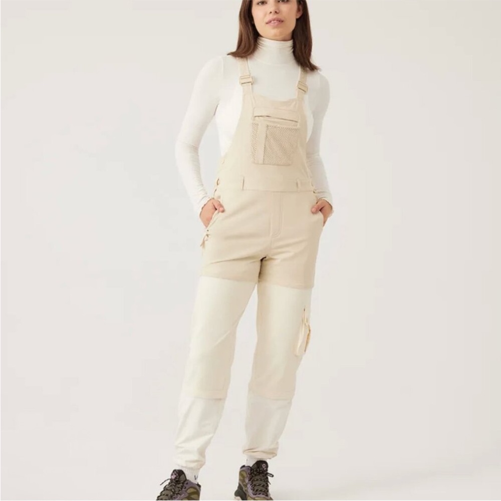 Outdoor Voices Beige and White Jumpsuit
